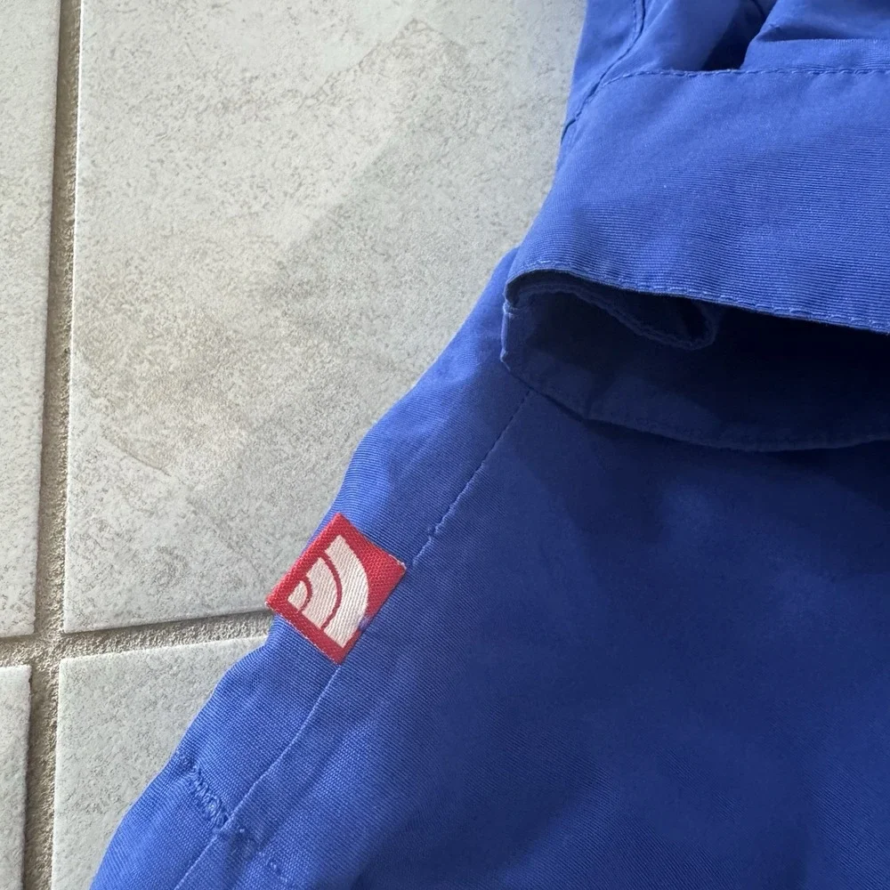 Vintage‎ North Face Jacket Mens L Blue White Hyvent Full Zip Outdoor Shell 90s